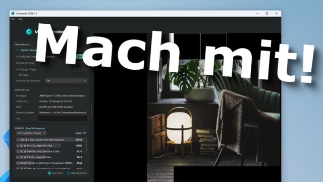 Cinebench 2026: Neuer Community-Benchmark gestartet