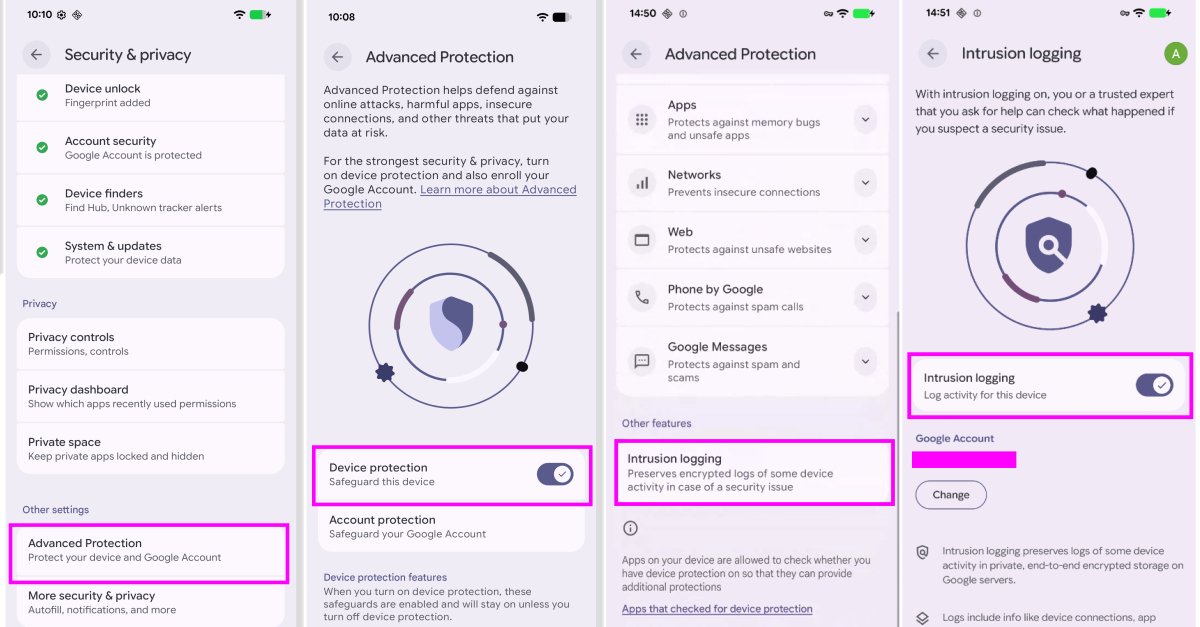 Google führt Intrusion Logging für Android ein
